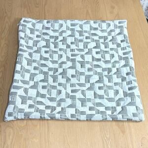 West Elm Cut Geo Chenille Jacquard Square Pillow Cover 18x18 Stone White